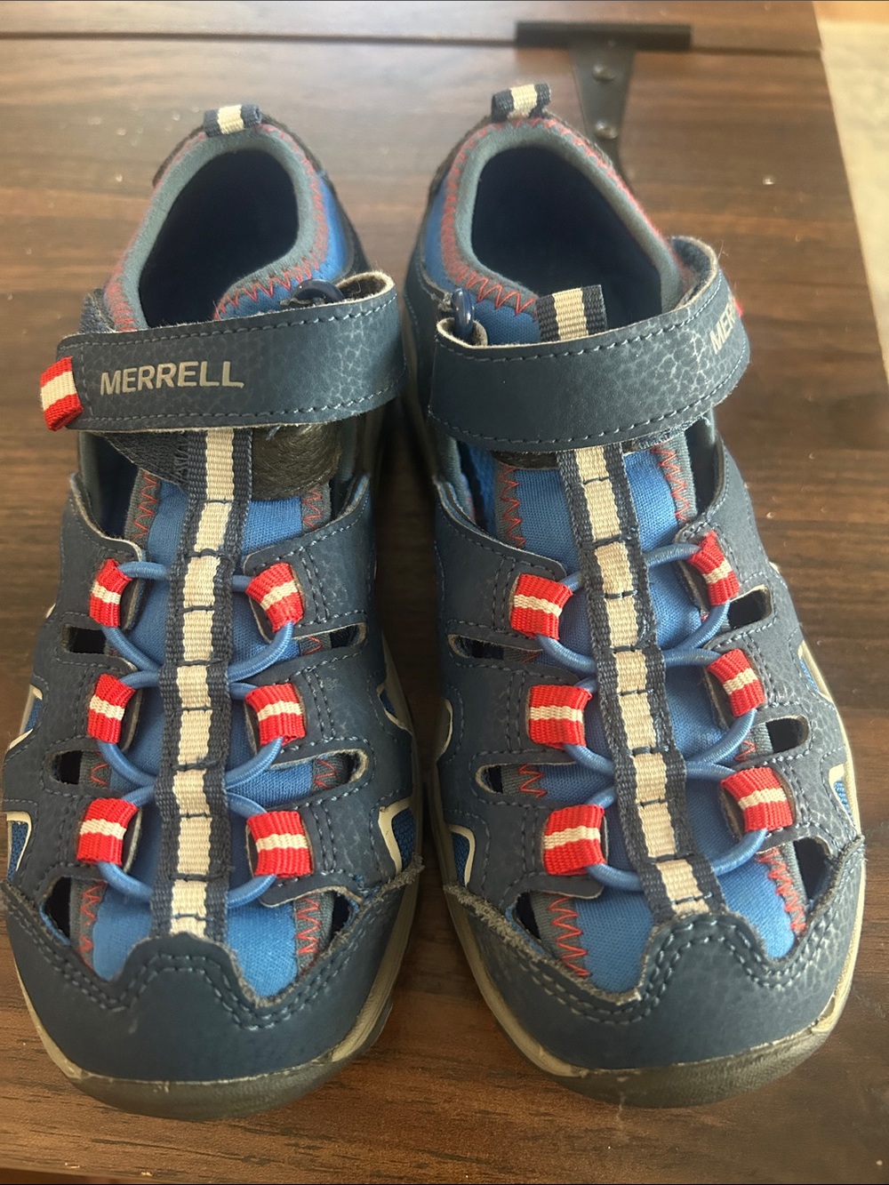 Merrell Kids Navy Blue & Red Closed-Toe Sport Sandals
